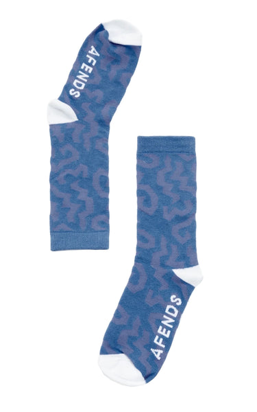 Icebergs Crew Socks in Arctic Blue