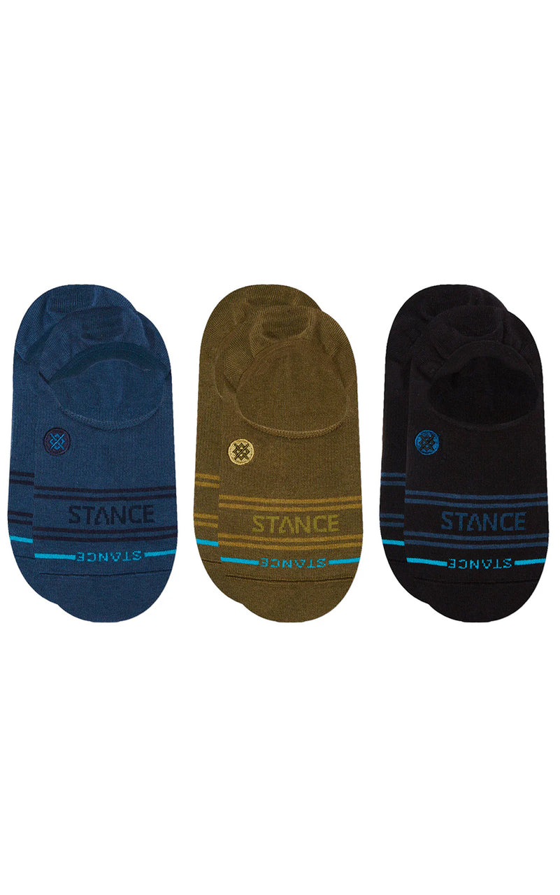 Basics 3-Pack No-Show Socks in Army Green