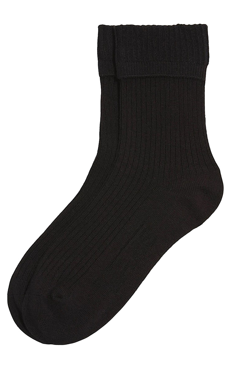 Cuff It Half Crew Socks in Black