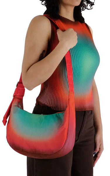 Medium Nylon Crescent Bag in Rain