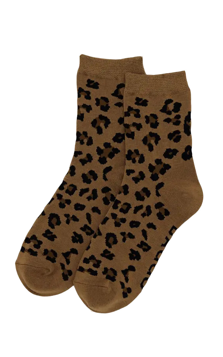 Dark Leopard Crew Sock