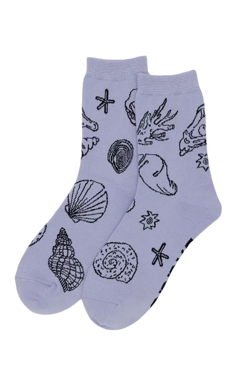 Shells Light Blue Socks