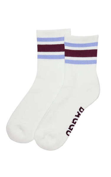 Ribbed Sock in Ivory Stripe