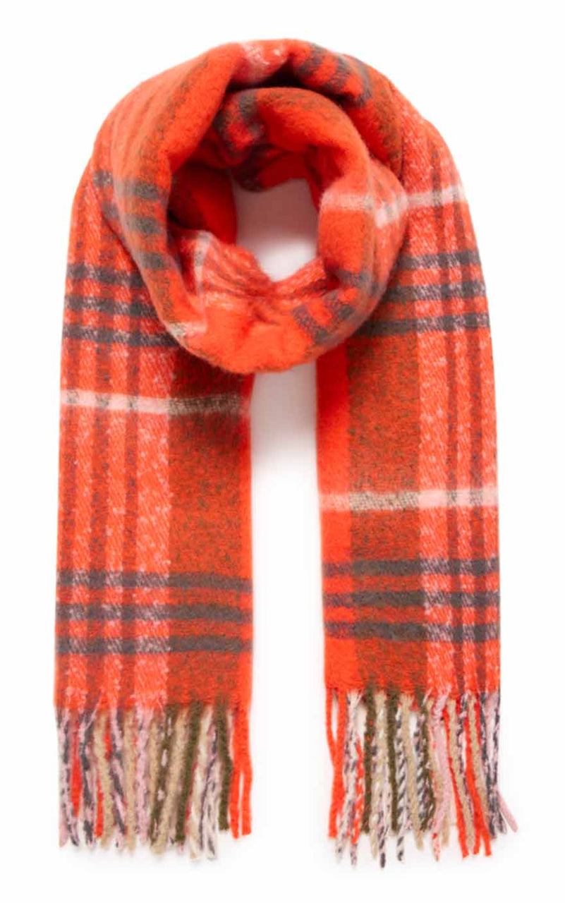 Elma Scarf in Tangerine Tango Check