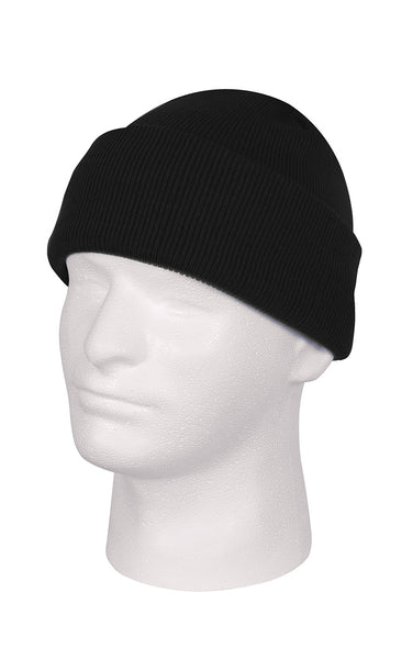 Fine Knit Watch Cap in Black