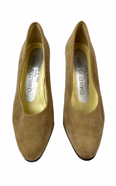 CHARLES JOURDAN PARIS Tan Suede Pumps