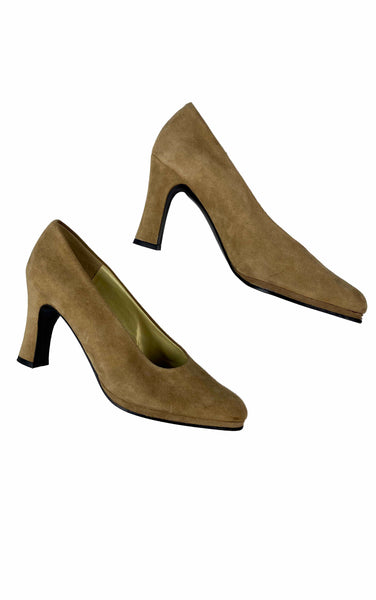 CHARLES JOURDAN PARIS Tan Suede Pumps