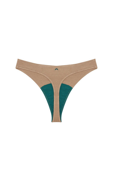 High Rise Thong Undies in Tan