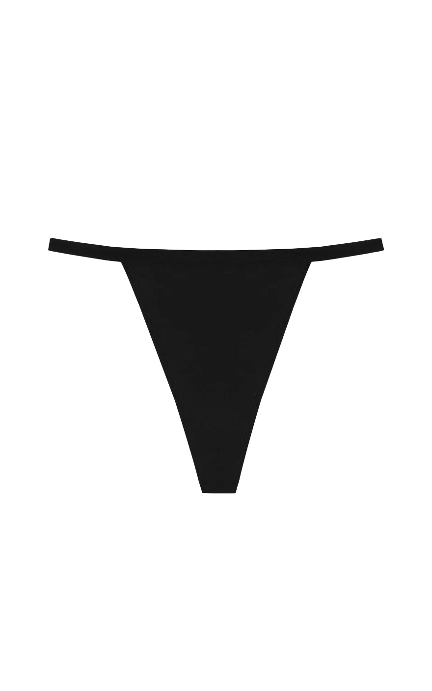 High Rise String Thong Undies in Black