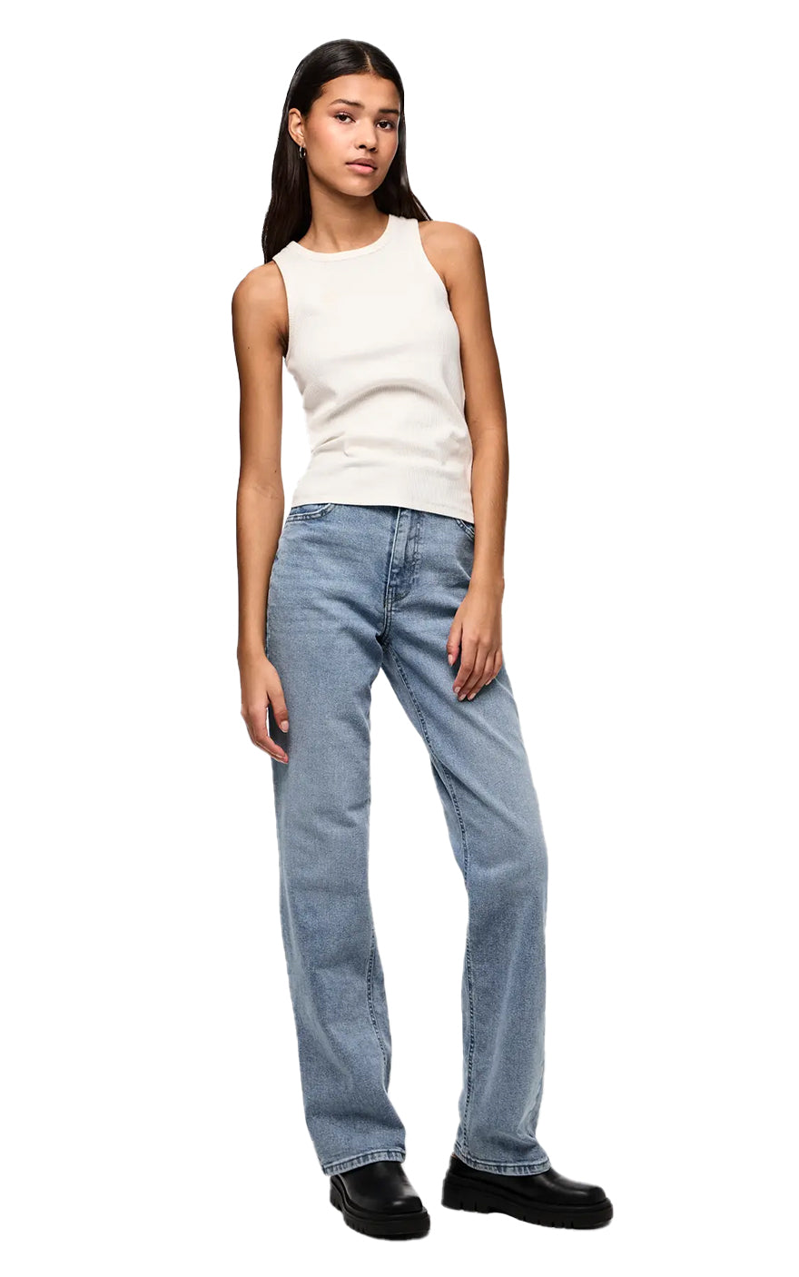 Kelly High Waist Straight Jeans in Light Blue