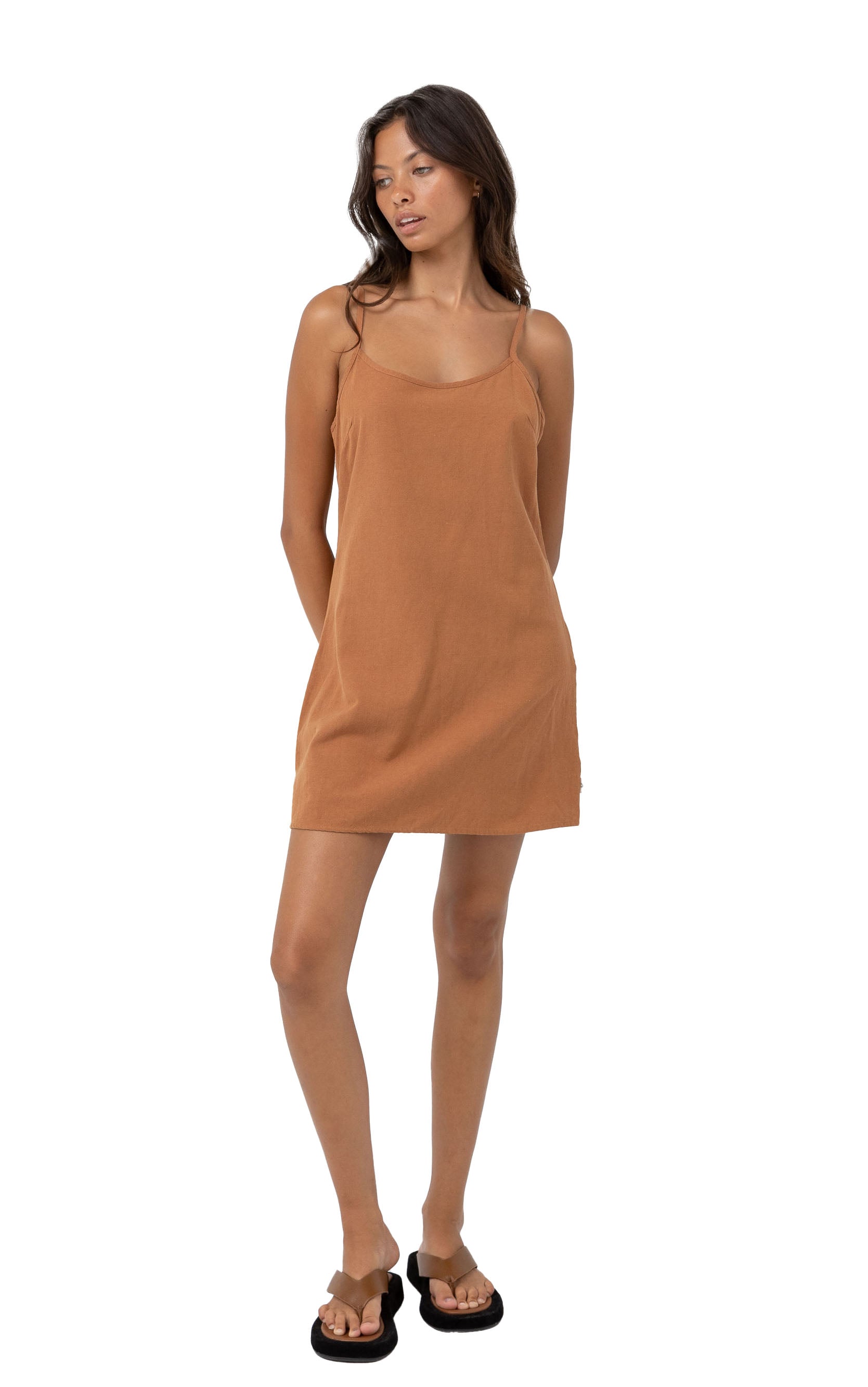 Classic Slip Dress in Caramel