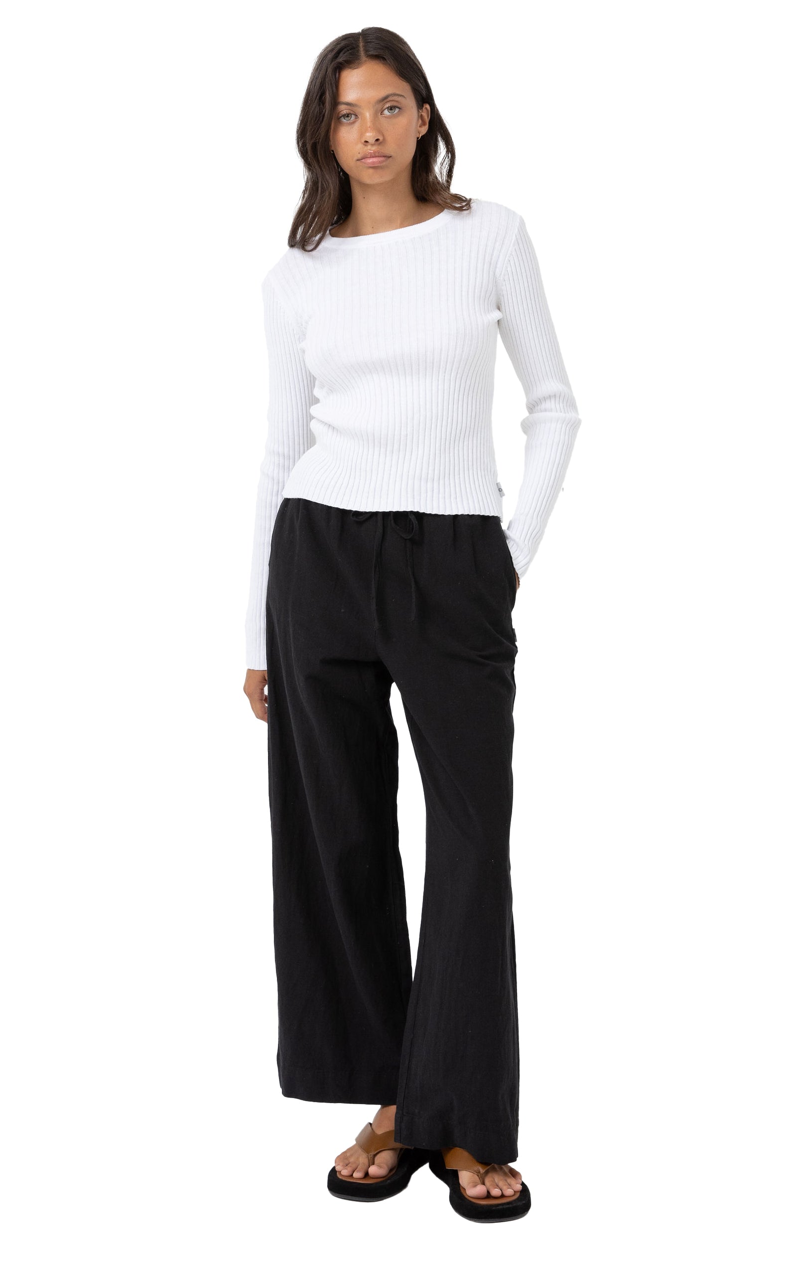 Classic Drawstring Pant in Black