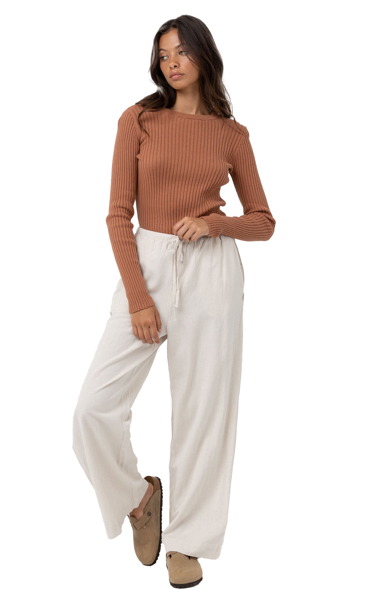 Classic Drawstring Pant in Oat