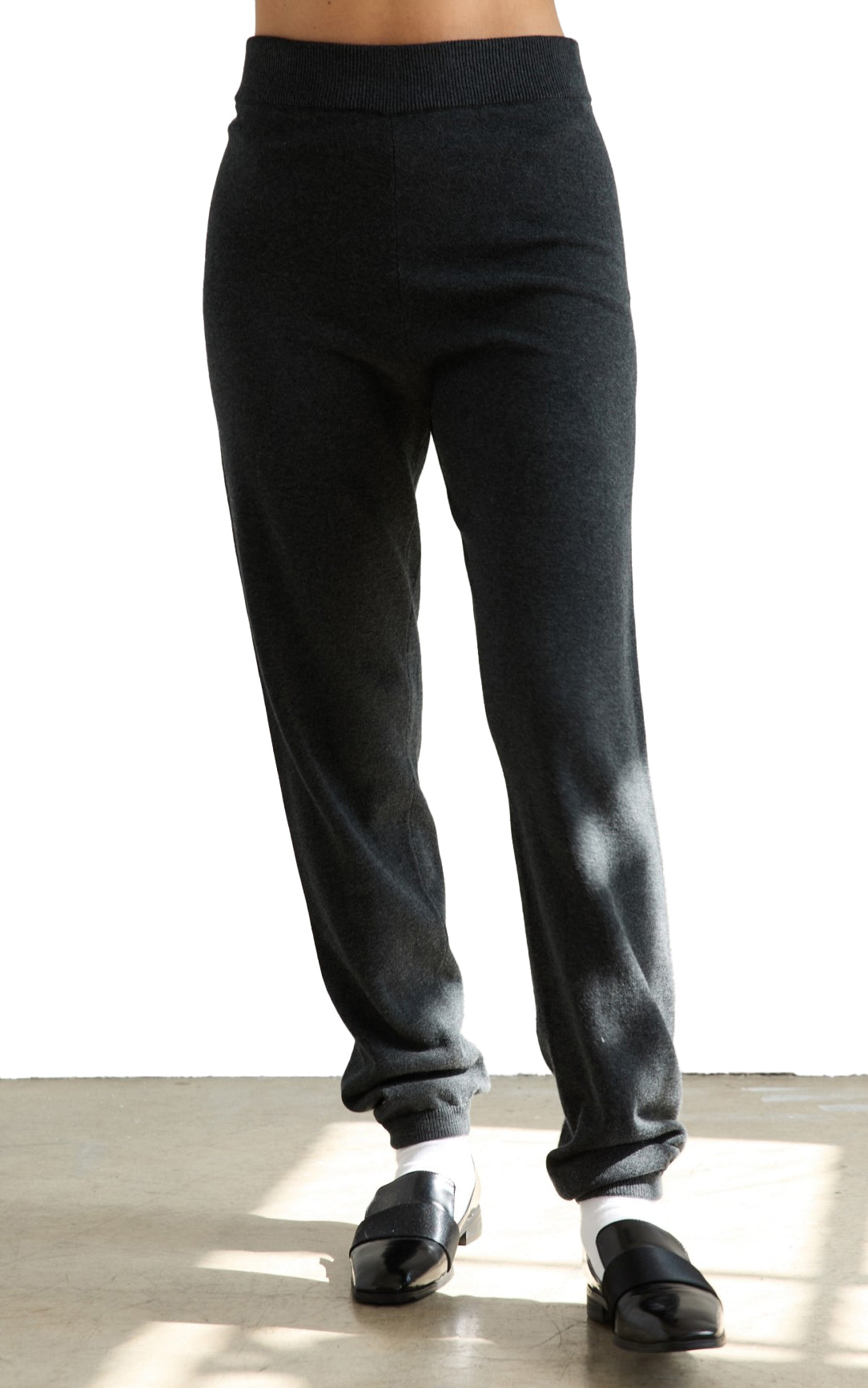 Josie Sweatpants Knit in Heather Black