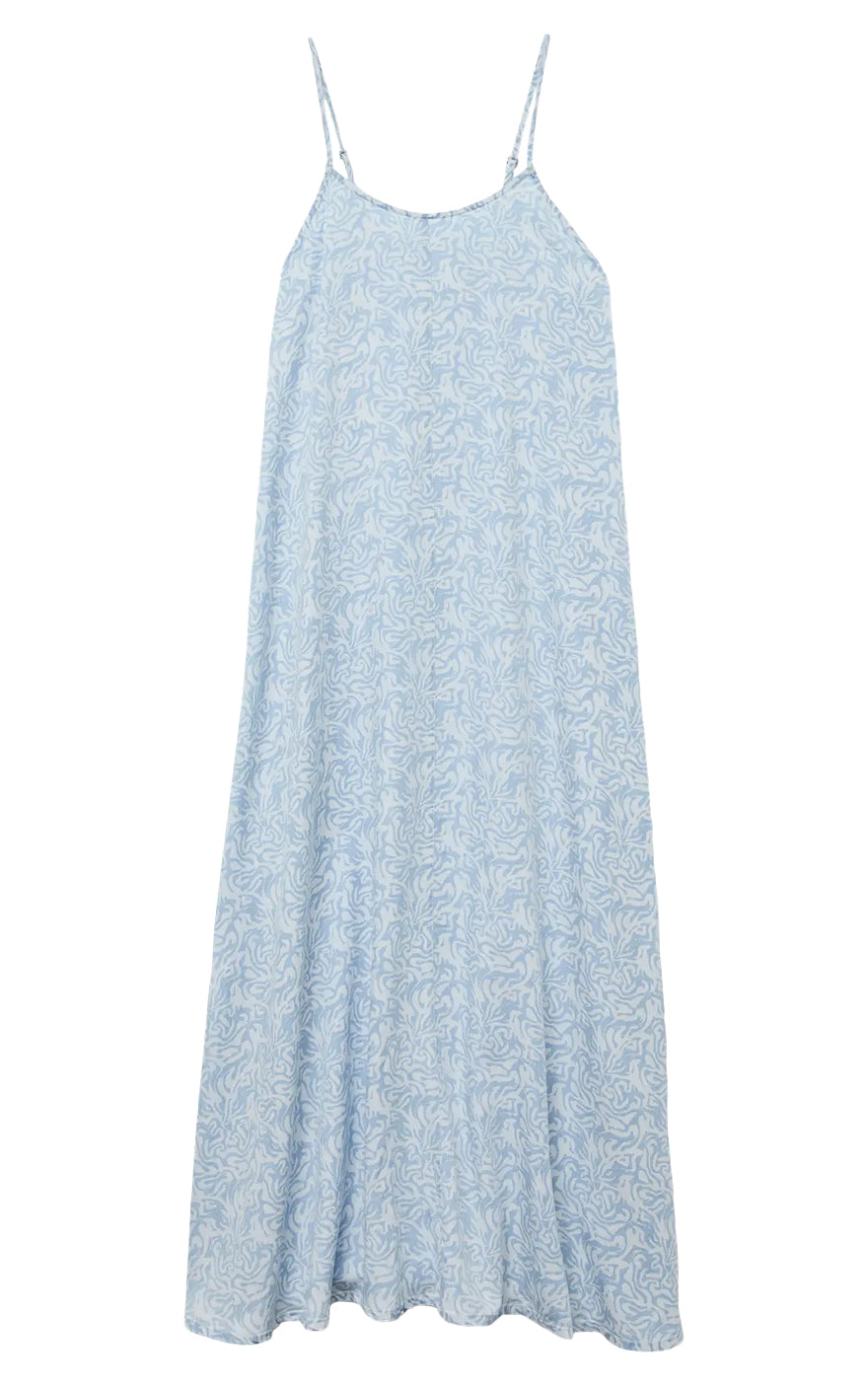 Harper Tencel Maxi Dress in Light Blue Denim