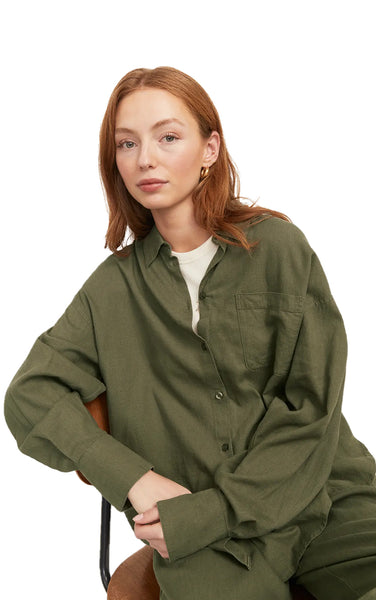 Breeze Long Sleeve Shirt in Dusty Olive
