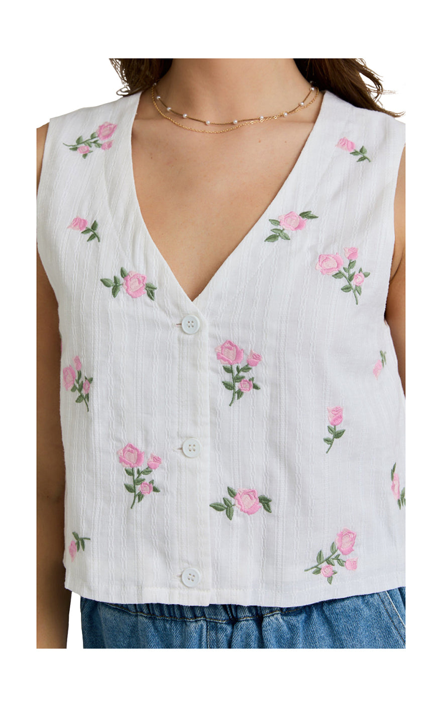 Rose Embroidery Top