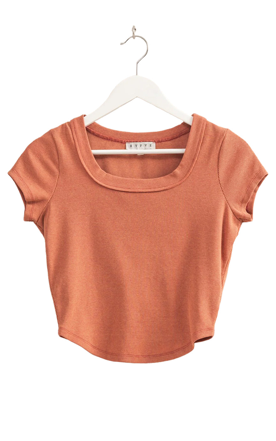 Mineral Wash Short Sleeve Tee in Brick