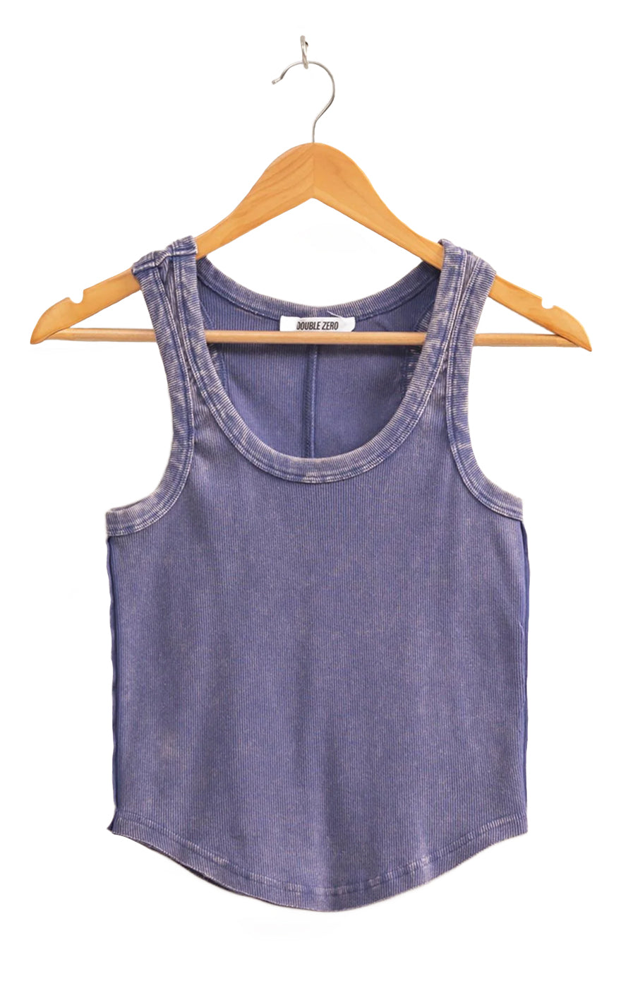 Timeless Threads Acid Wash Tank in Dusty Indigo