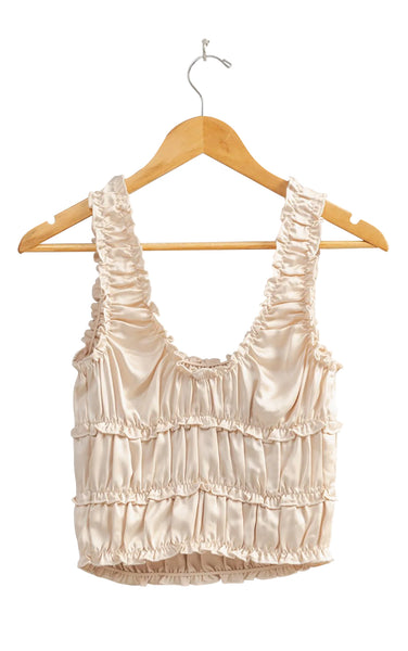 Satin Evening Tank in Alpaca