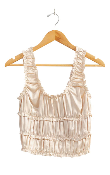 Satin Evening Tank in Alpaca