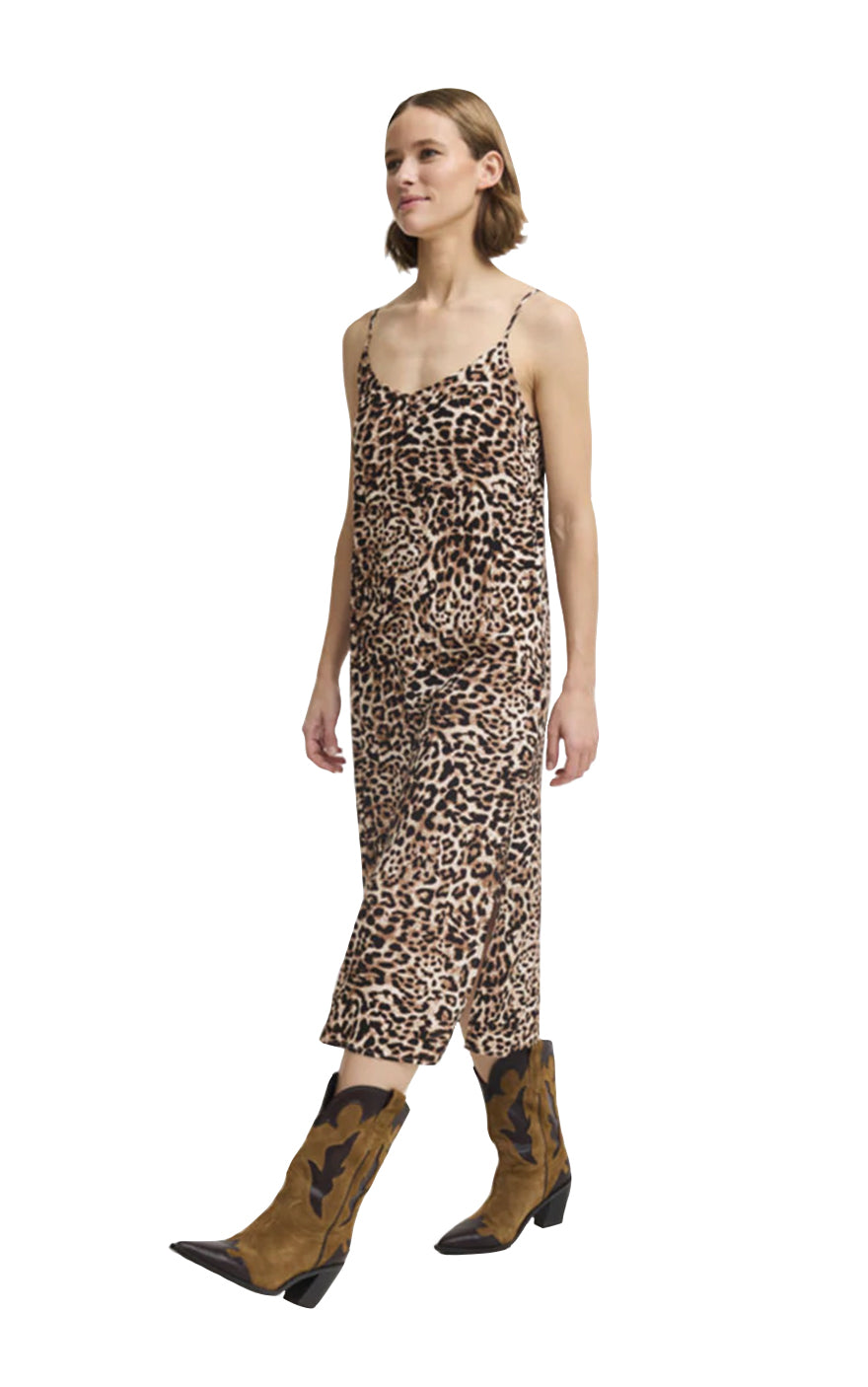 Joella Slip Dress in Birch Leopard