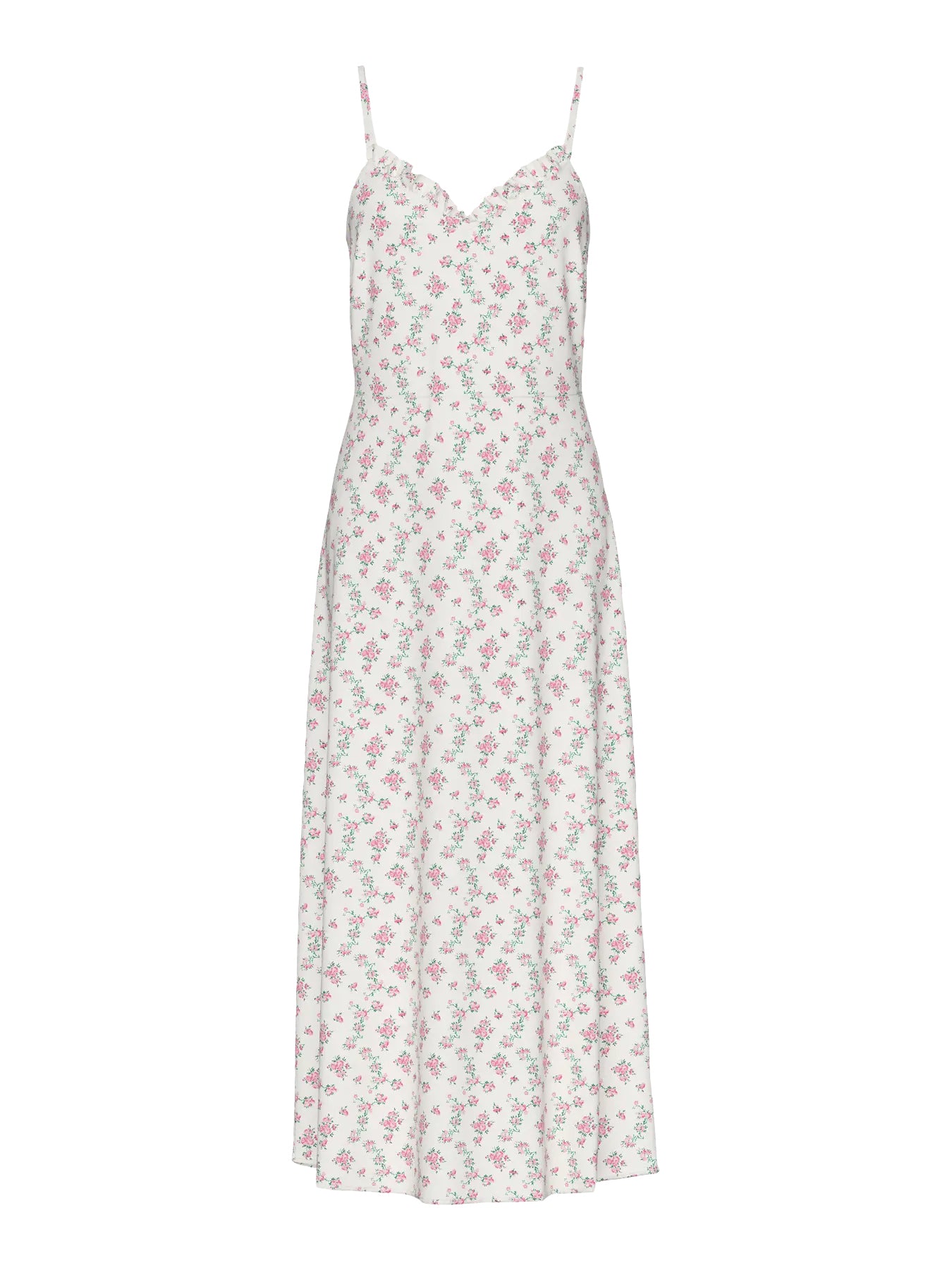 Nya Dress in Cloud Dancer with Romantic Flower
