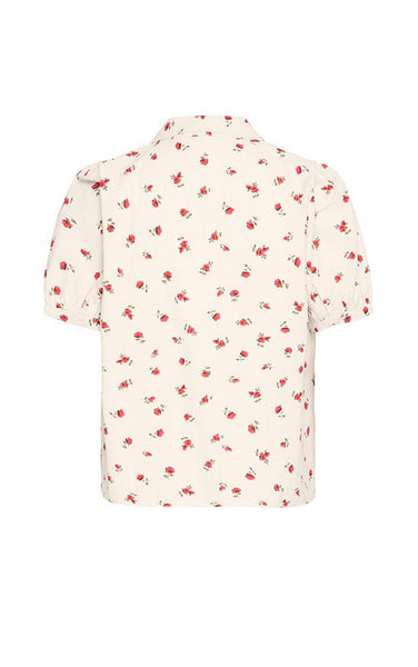 Rosey Shirt in Geranium Flower AOP
