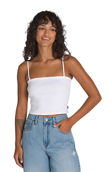 Drew Rib Tube Top in White