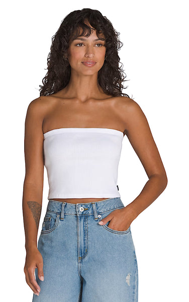 Drew Rib Tube Top in White