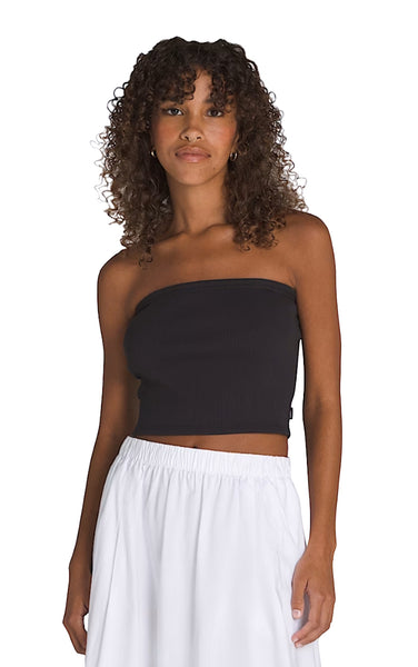 Drew Rib Tube Top in Black