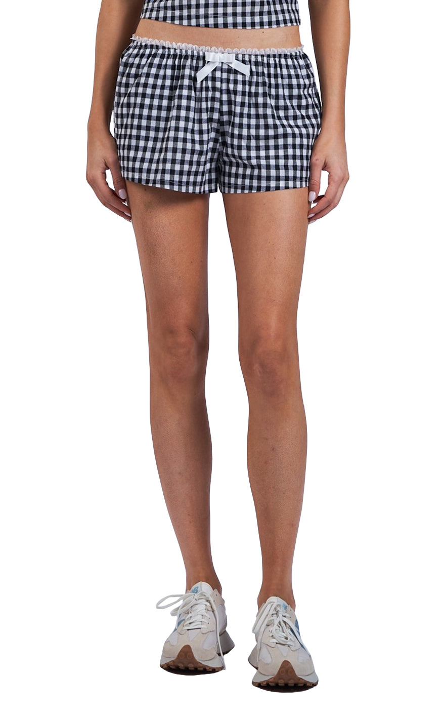 Gingham Shorts in Black