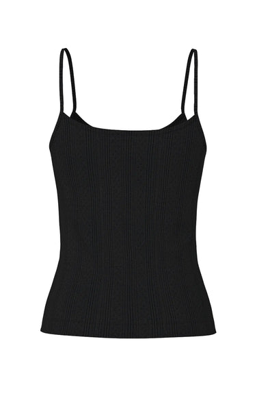 Marie Singlet in Black Pointelle