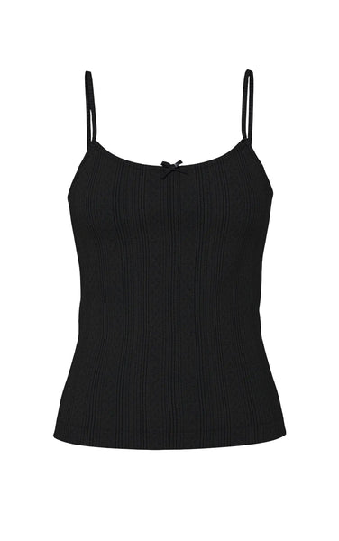 Marie Singlet in Black Pointelle