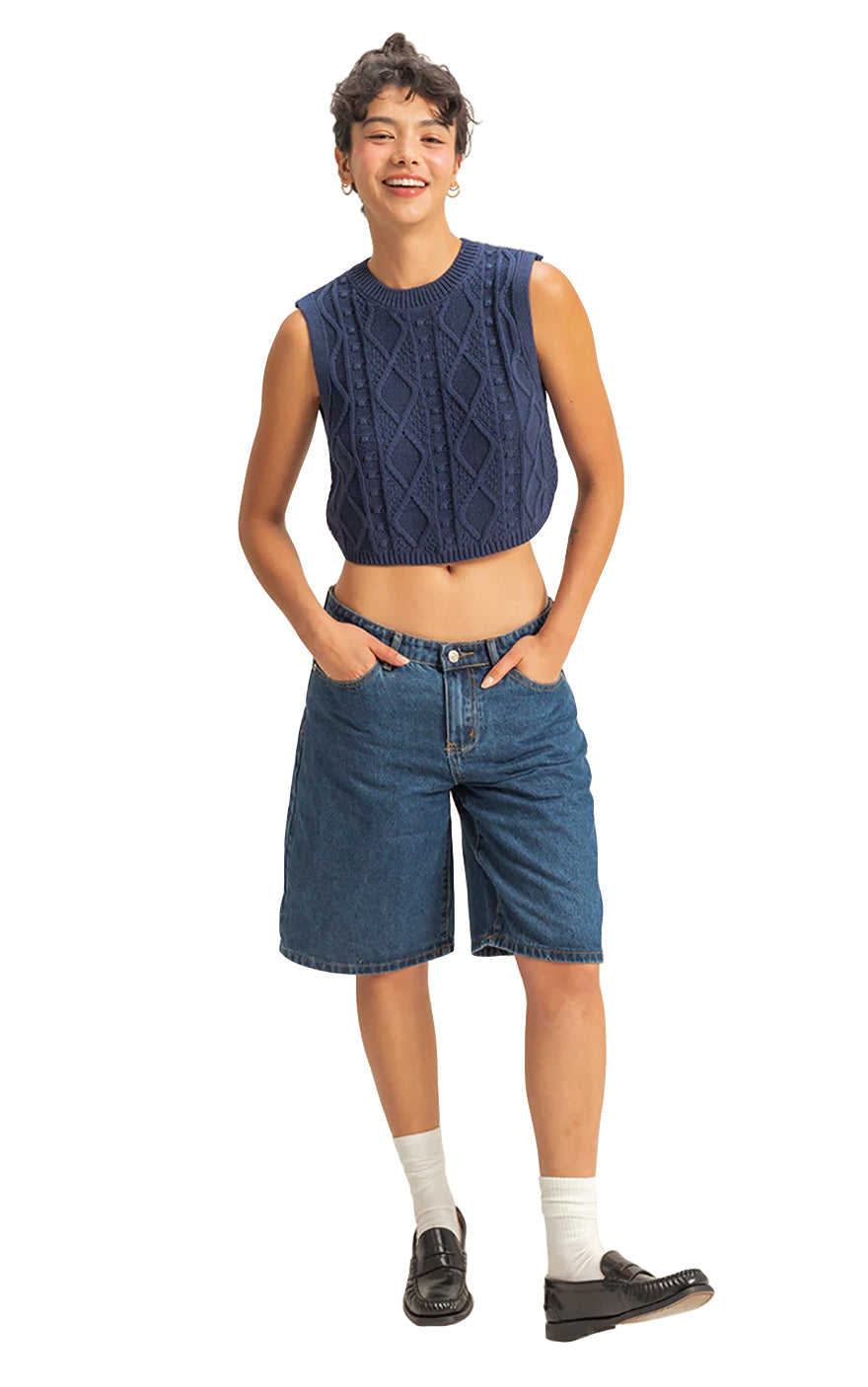 Emery Sweater Vest in Dark Night