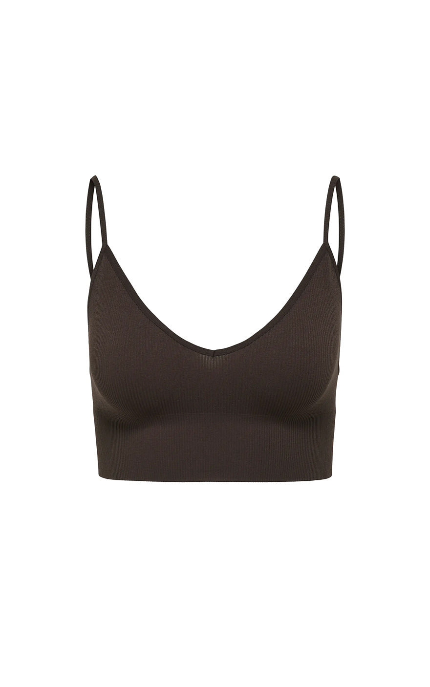 Vicky Rib Seamless V Bralette in Seal