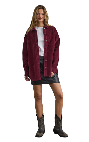 Alva Shacket in Windsor Wine