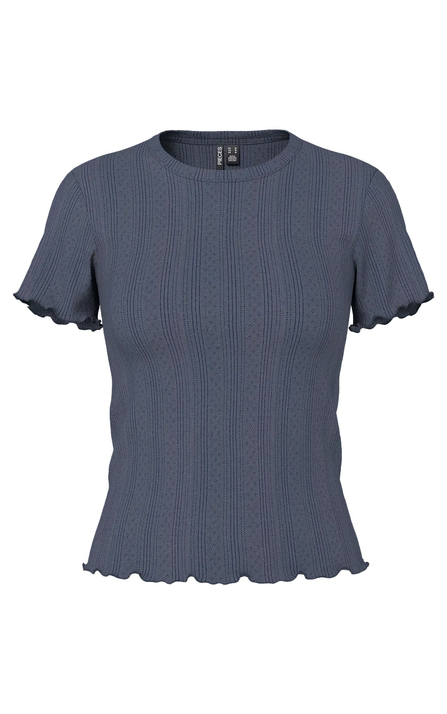 Marie Pointelle Tee in Ombre Blue