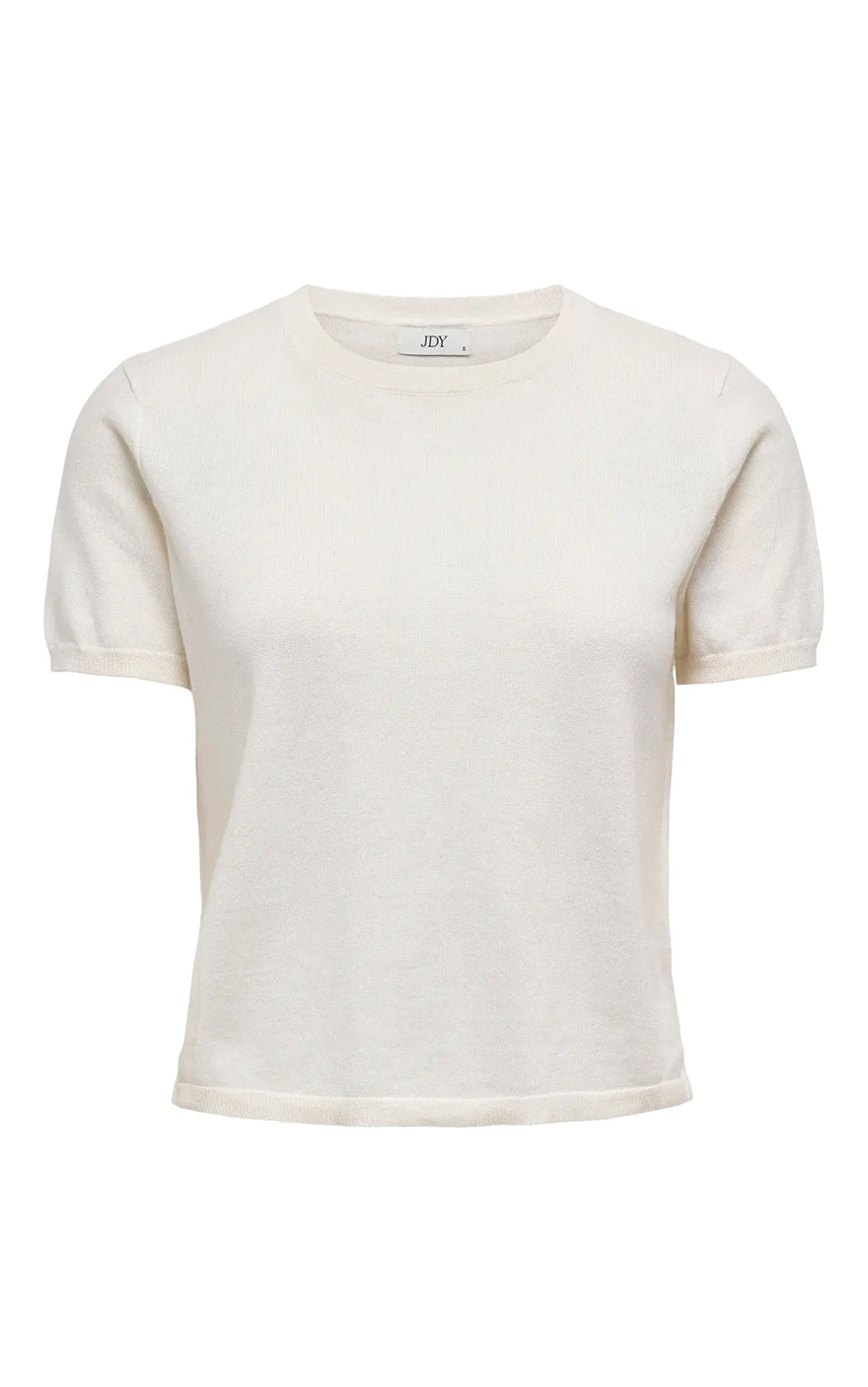 Bodil Short Sleeve Knit in Cloud Dancer