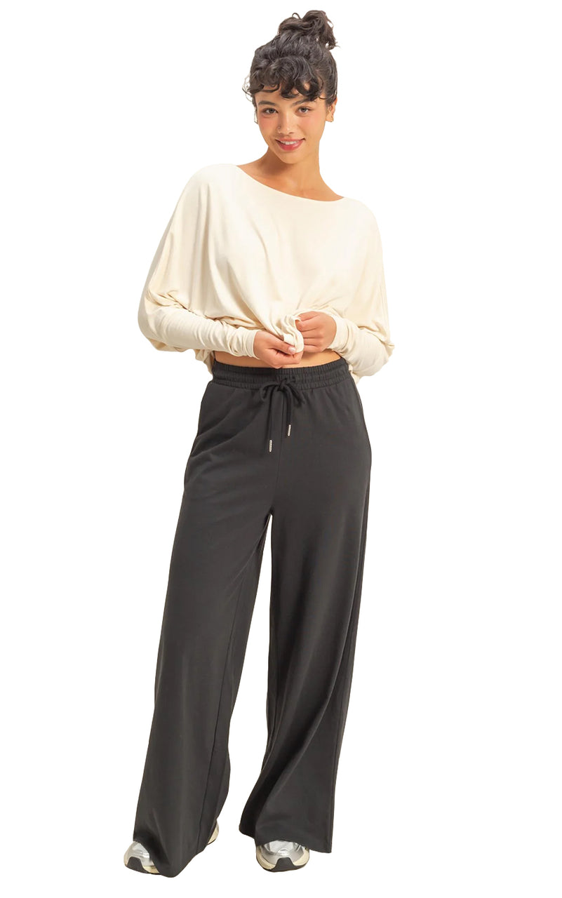Cora Wide Leg Pants in Black