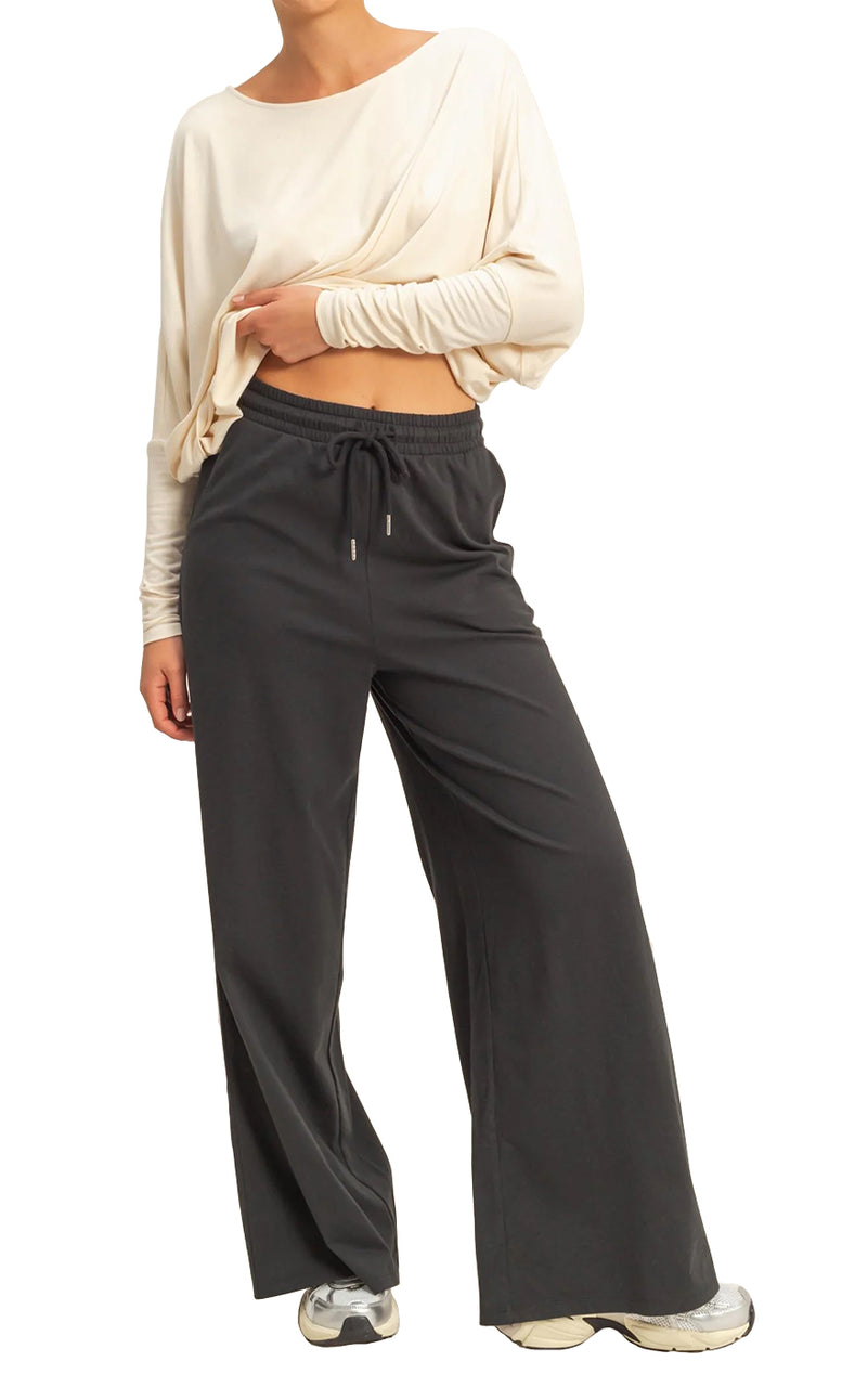 Cora Wide Leg Pants in Black