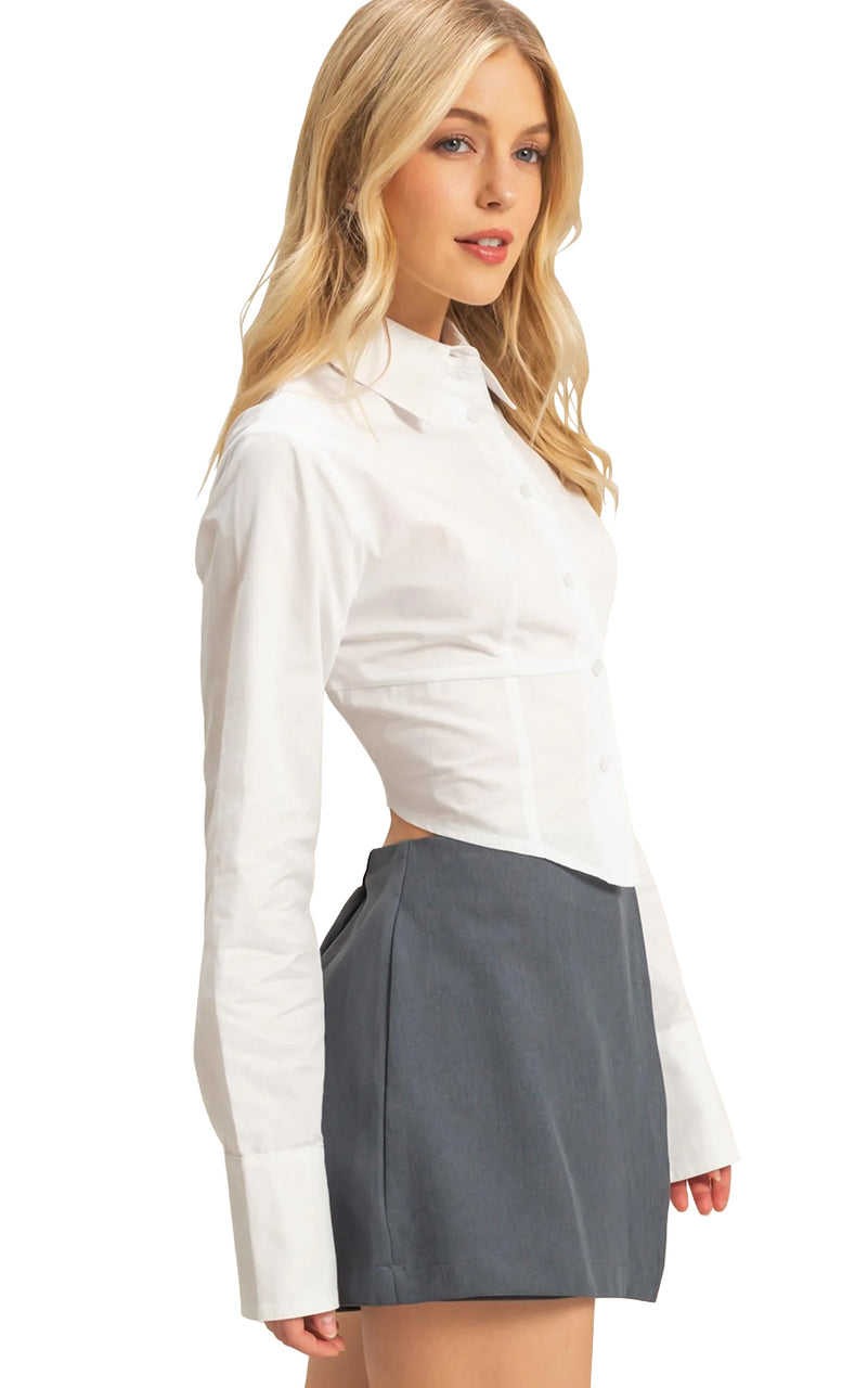 Ellie Button Up Shirt in White