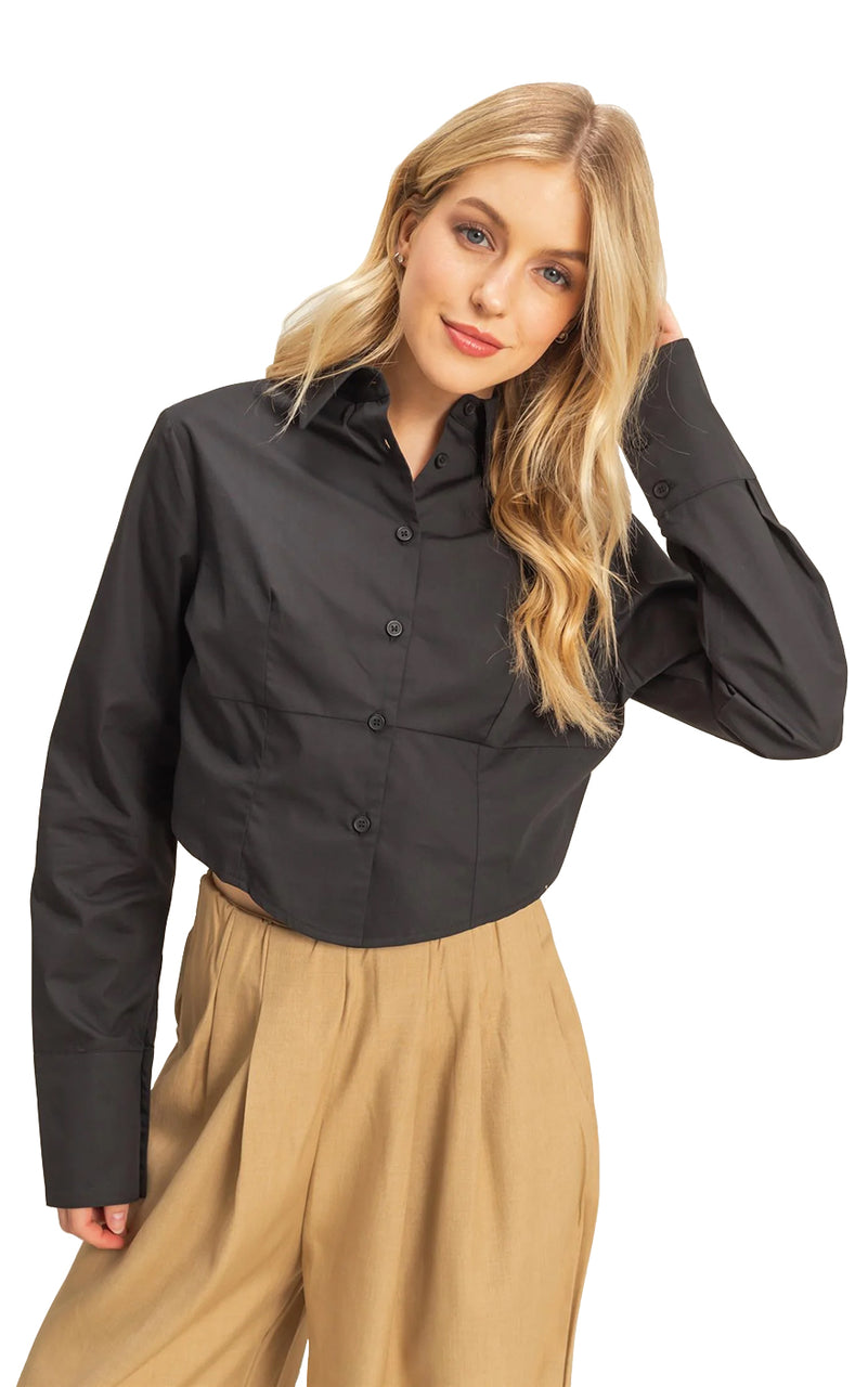 Ellie Button Up Shirt in Black