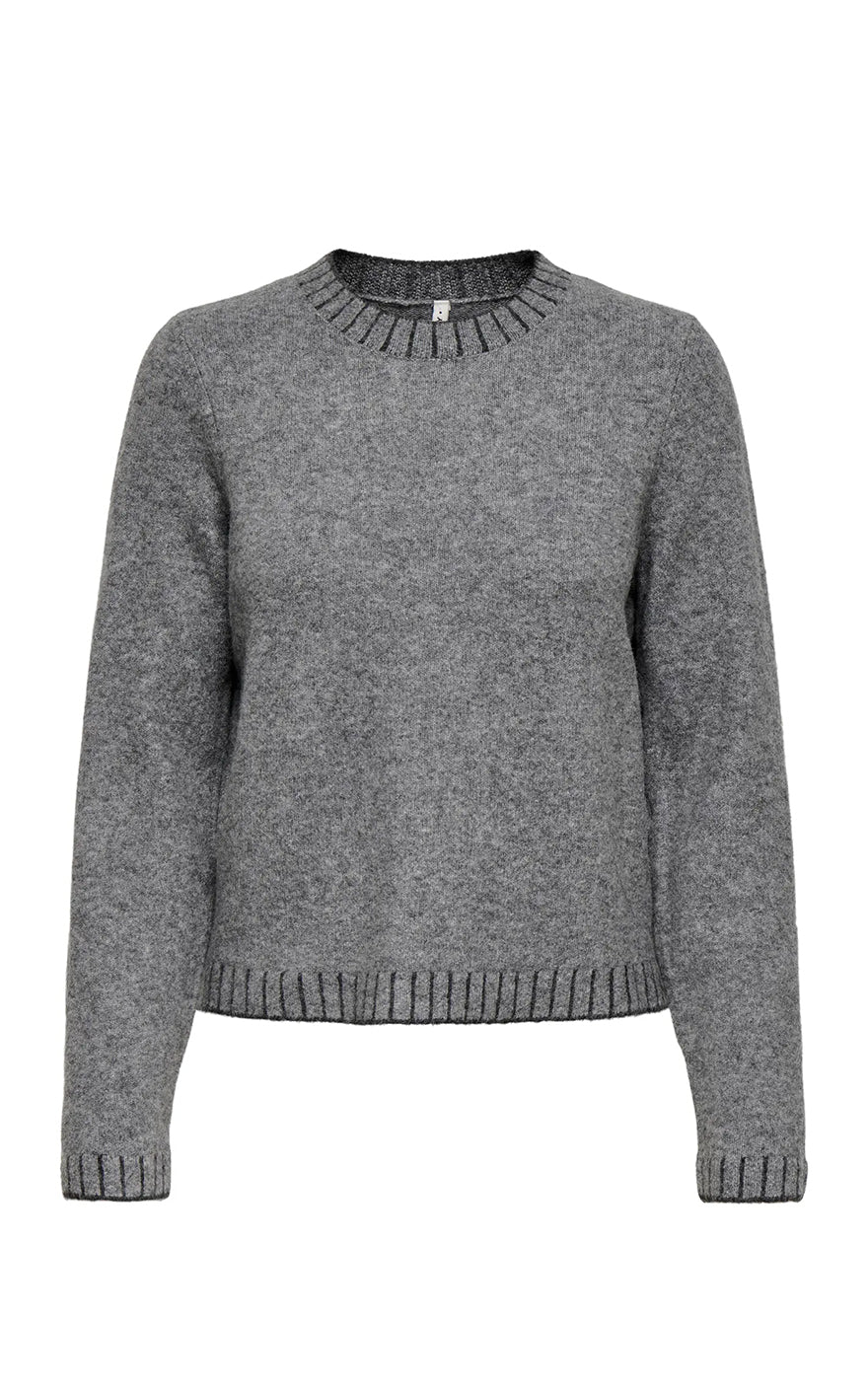 Fina Stitch Sweater in Medium Grey Melange