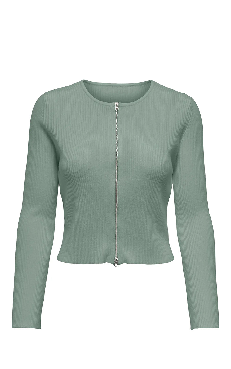 Cottbus 2-Way Zip Cardigan in Lily Pad