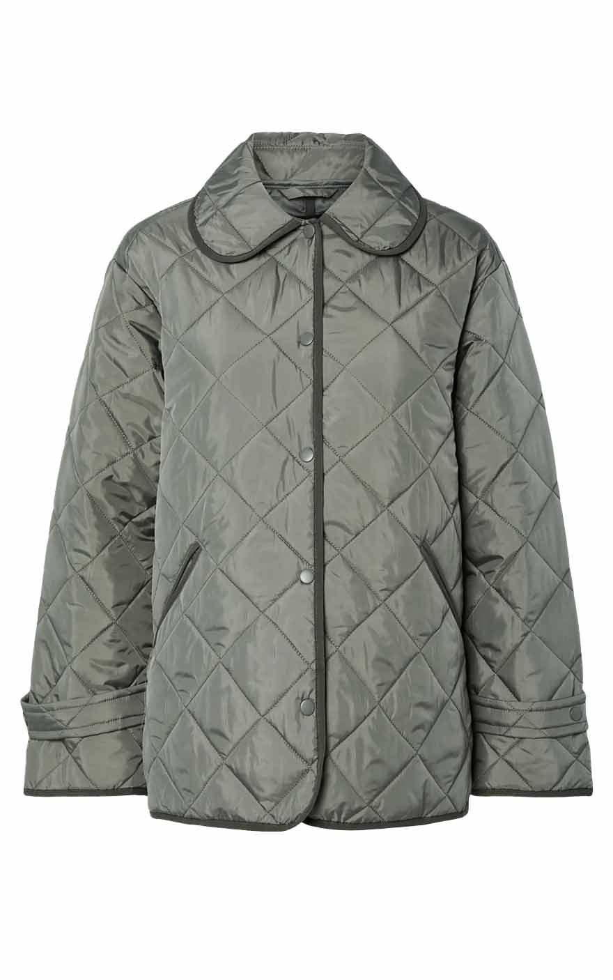 Emily Quilt Jacket in Castor Gray with Beluga