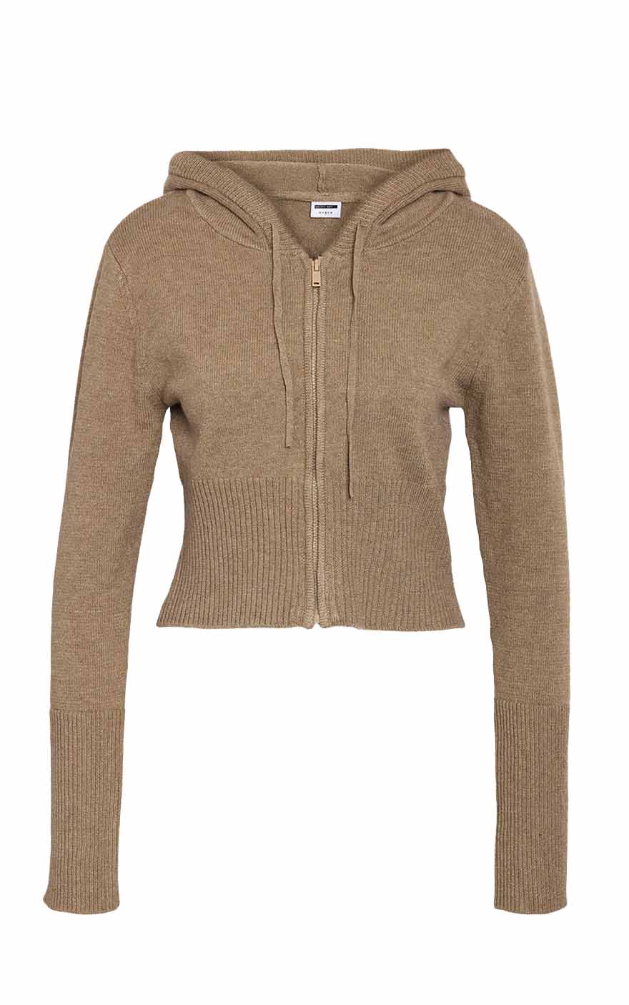Nouria Zip Cardigan in Toasted Coconut
