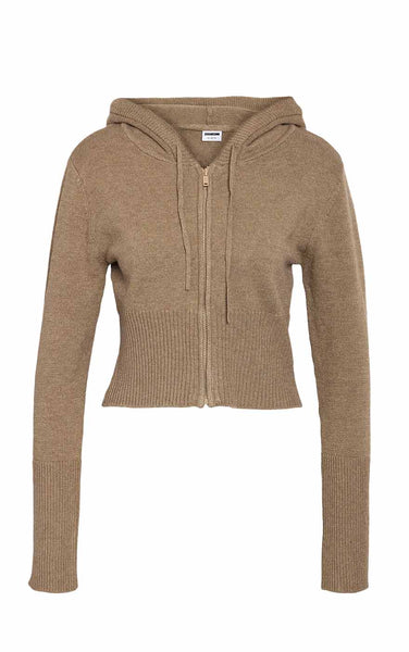 Nouria Zip Cardigan in Toasted Coconut