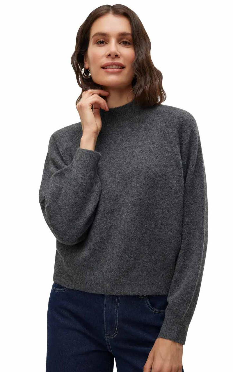 Leaf Sweater in Dark Gray Melange
