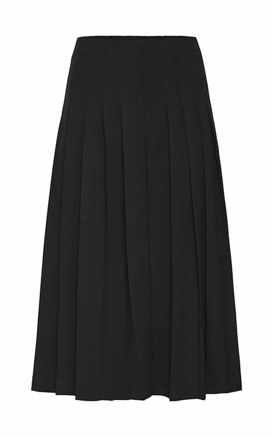 Katine Pleat Skirt in Black